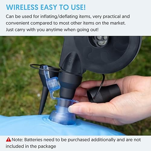 Miniatura 2 de Bomba de aire eléctrica para inflables, bomba de colchón de aire alimentada por batería para sofá inflable, flotadores de piscina, balsa de piscina,