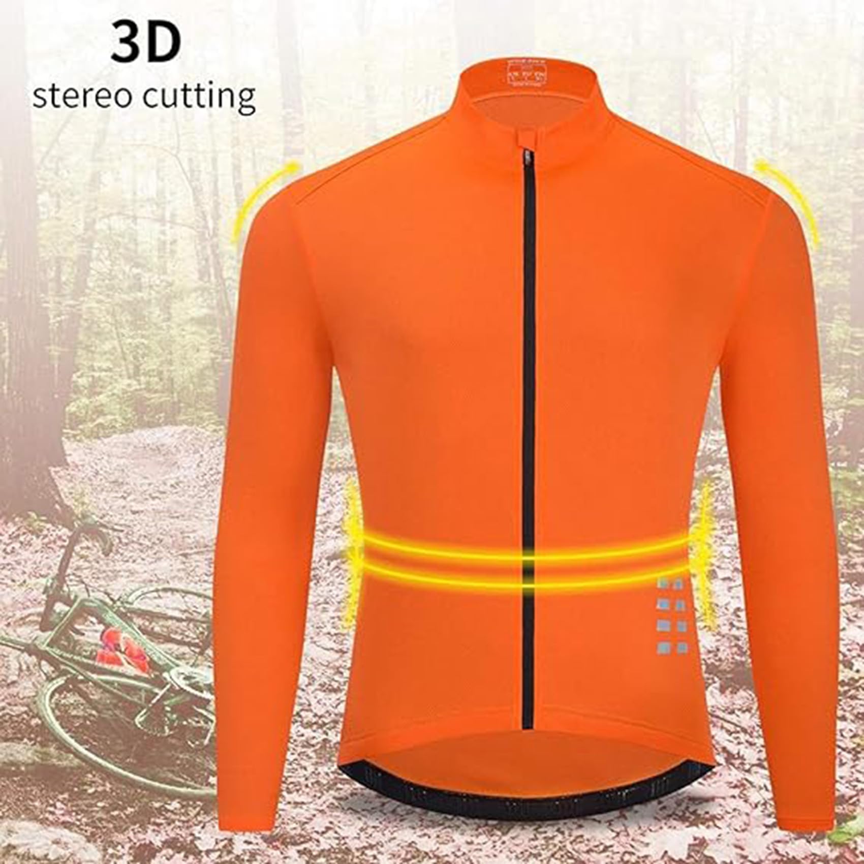 Koszulka rowerowa z długim rękawem męska i damska Koszulki rowerowe Letnia jazda rowerze Koszulki odblaskowe z siateczki Oddychające koszulki Ubrania rowerowe,Green-ASIAXL/EURL