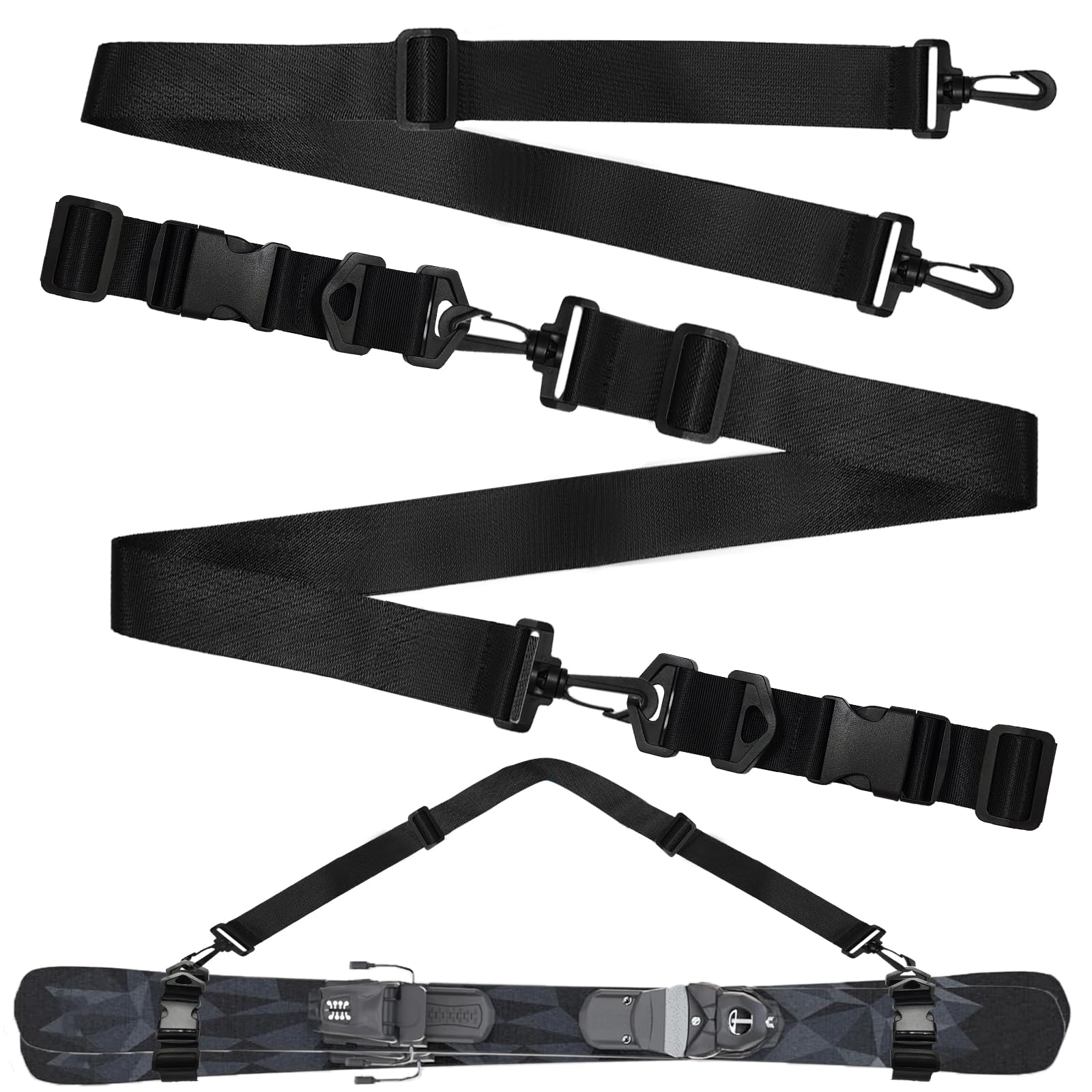 Sangle de Ski Réglable, Porte-Ski, Bandoulière, Accessoires Ski