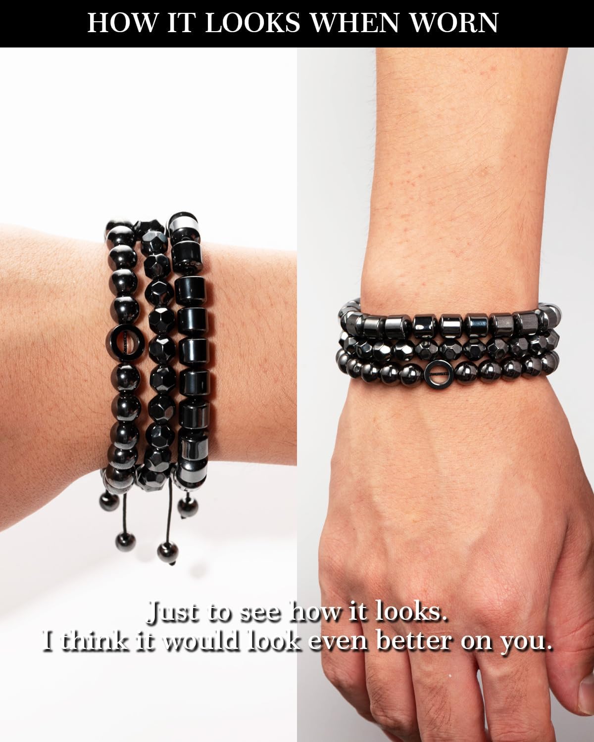 Hematite Cross Adjustable Bracelet - Eternal Love Symbol, Ideal Gift for Son/Boyfriend/Husband/Brother/Father, Forever Companion Jewelry, Men's Gift, Confidence, Yoga Meditation Bracelet