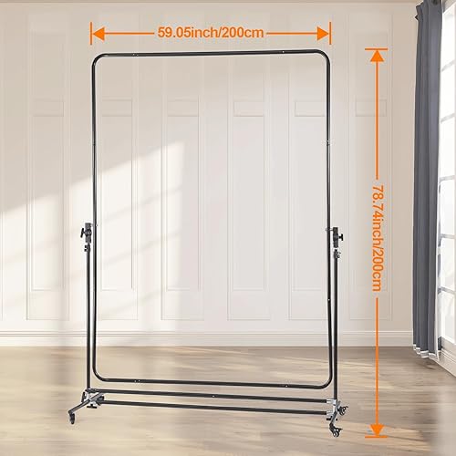 Miniatura 6 de WELLMAKING Difusor de luz para fotografía de 79 x 59 pulgadas con tela translúcida, plateada y negra, marco giratorio de 360 grados y soporte de