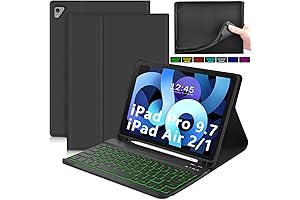 DETUOSI iPad Air 2/iPad 9.7 2017/2018 Keyboard Case