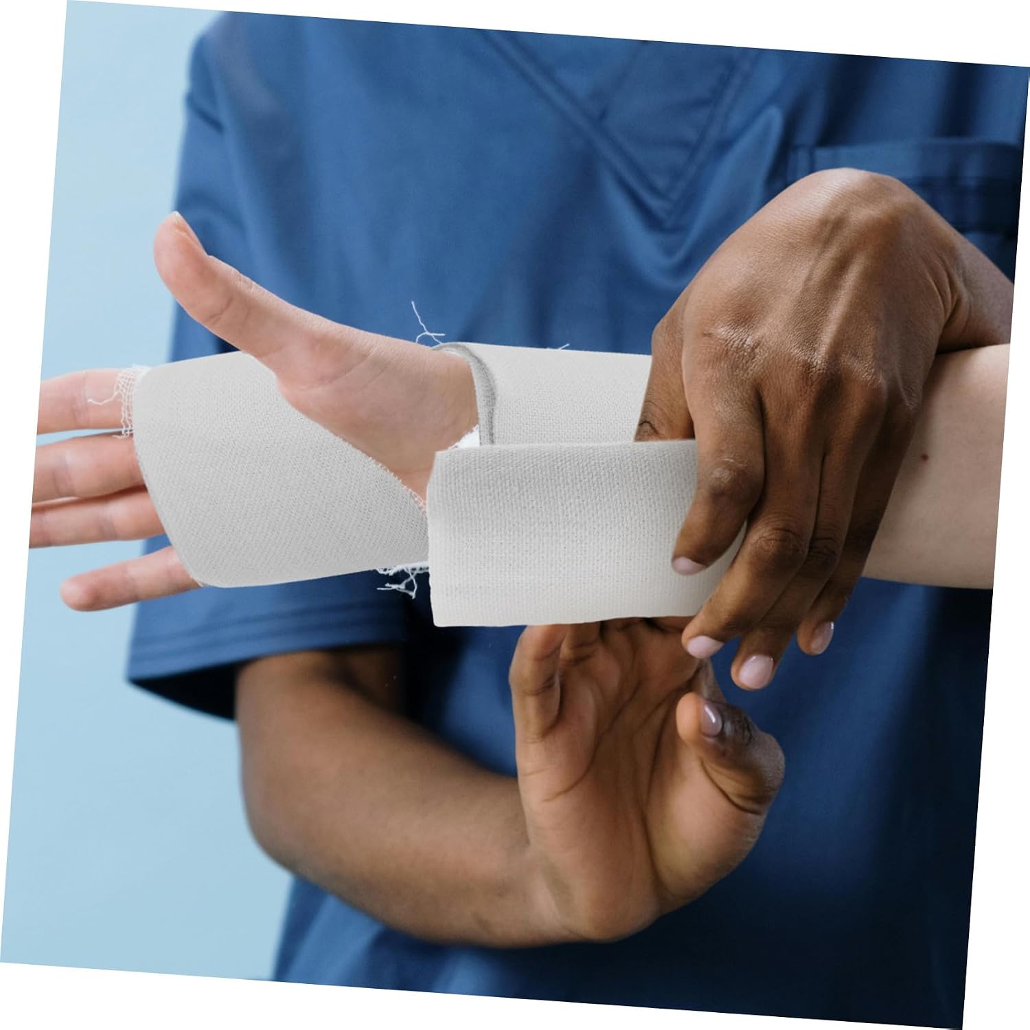 ORFOFE 6 Rolls Cotton Elastic Bandage Roll White Compression Wrap for Sports Support and Injury Stretch Design for Stable Fit for Wrists Hands Feet and Rehabilitation Care
