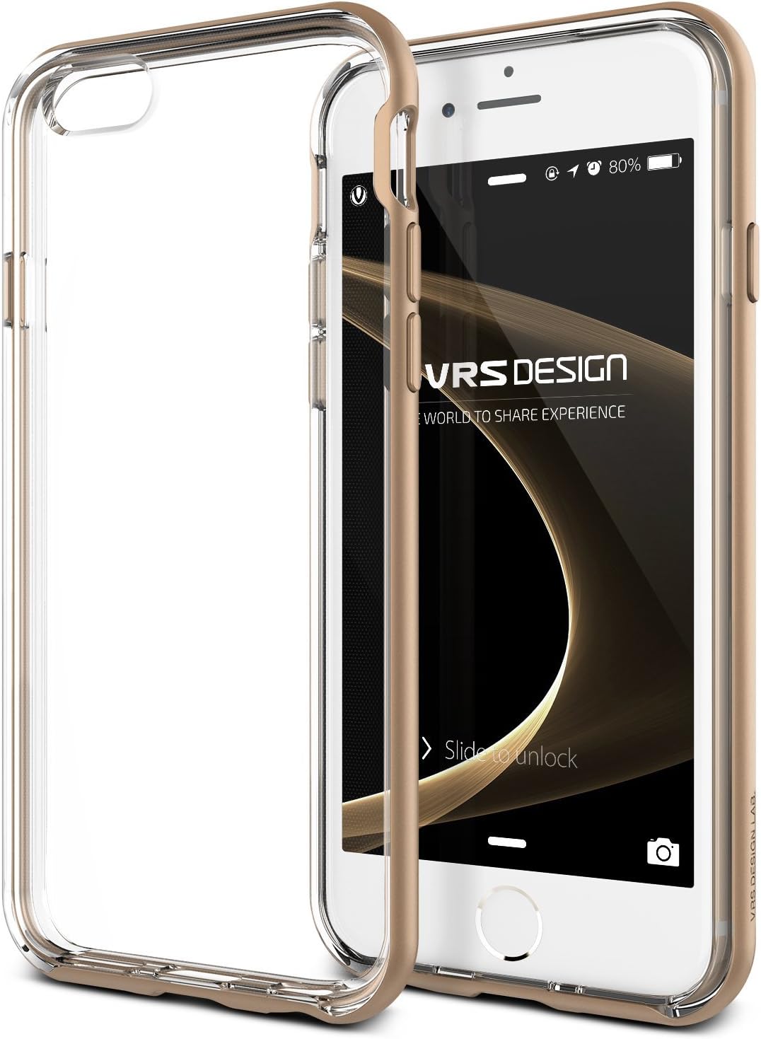 VRS DESIGN iPhone 6/6S Case, [Champagne Gold] Clear Back Slim Fit Shockproof Cover [Crystal Bumper] Premium Soft TPU Bumper with Edge Drop Protection Phone Case for Apple iPhone 6 (2014)/6S (2015)