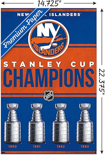 Miniatura 3 de Trends International NHL New York Islanders - Póster de pared de Champions 23, 14.72 x 22.37 pulgadas, versión premium sin marco