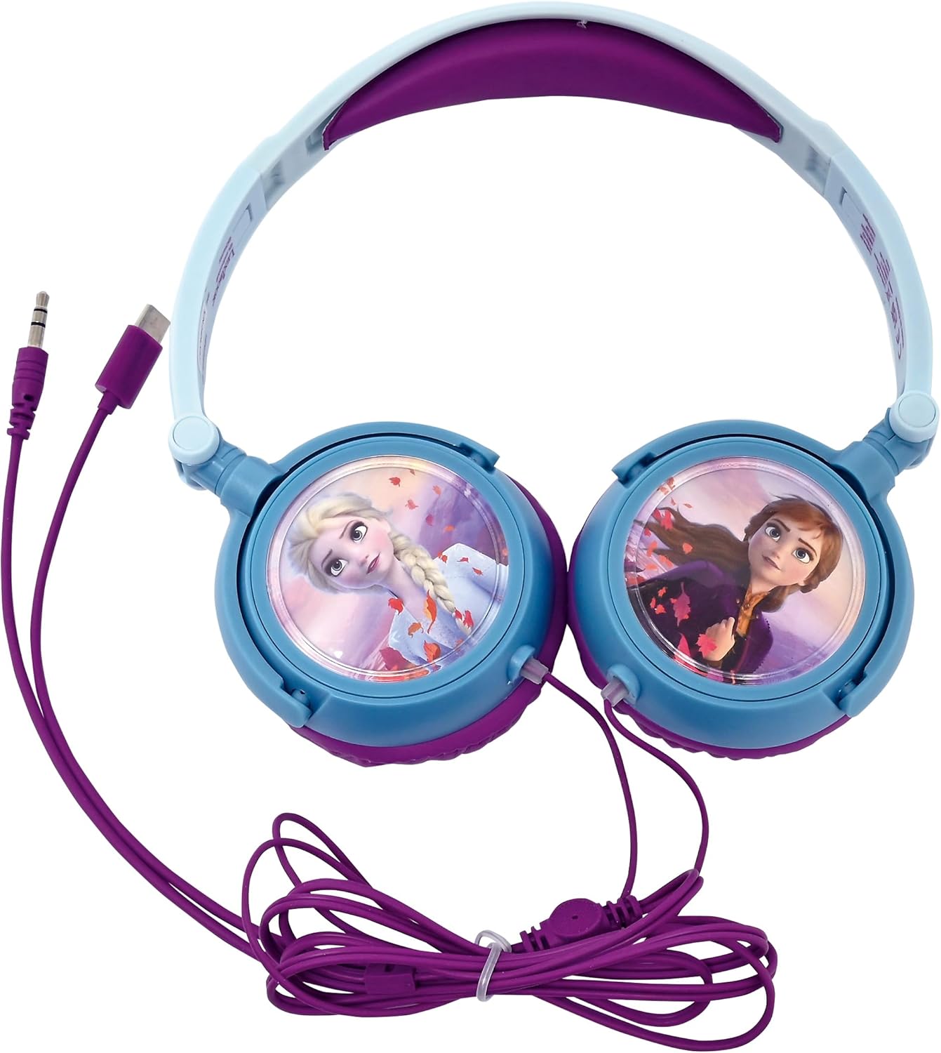 Lexibook Disney Frozen Elsa Stereo Headphones, Kid-Friendly Power, Foldable and Adjustable, Blue/Black, HP010FZ