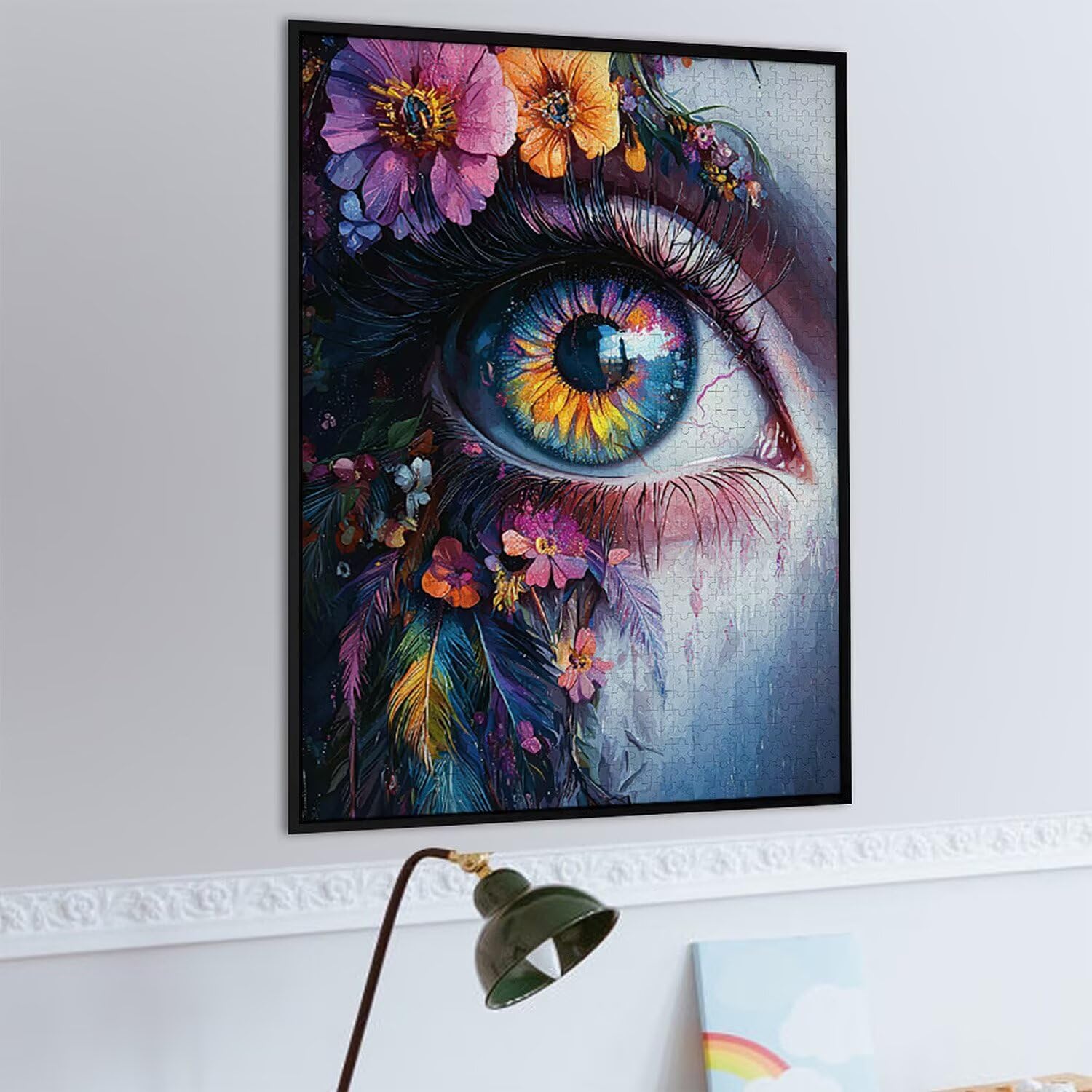 Puzzle dla dorosłych 1000 sztuk kolorowych oczu, 1000 puzzli dla dorosłych, gra edukacyjna, 76 x 50 cm, odpowiednie do dekompresji i dekoracji ścian pokoju, prezenty j-78