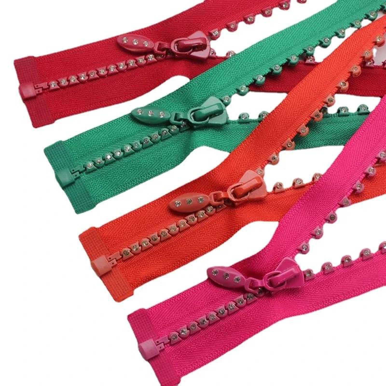 50cm Resina Diamantes de imitación Cremallera número 5 Una Sola Abierta Vestido de Princesa Bolso Abrigo de Piel Chaqueta Accesorio