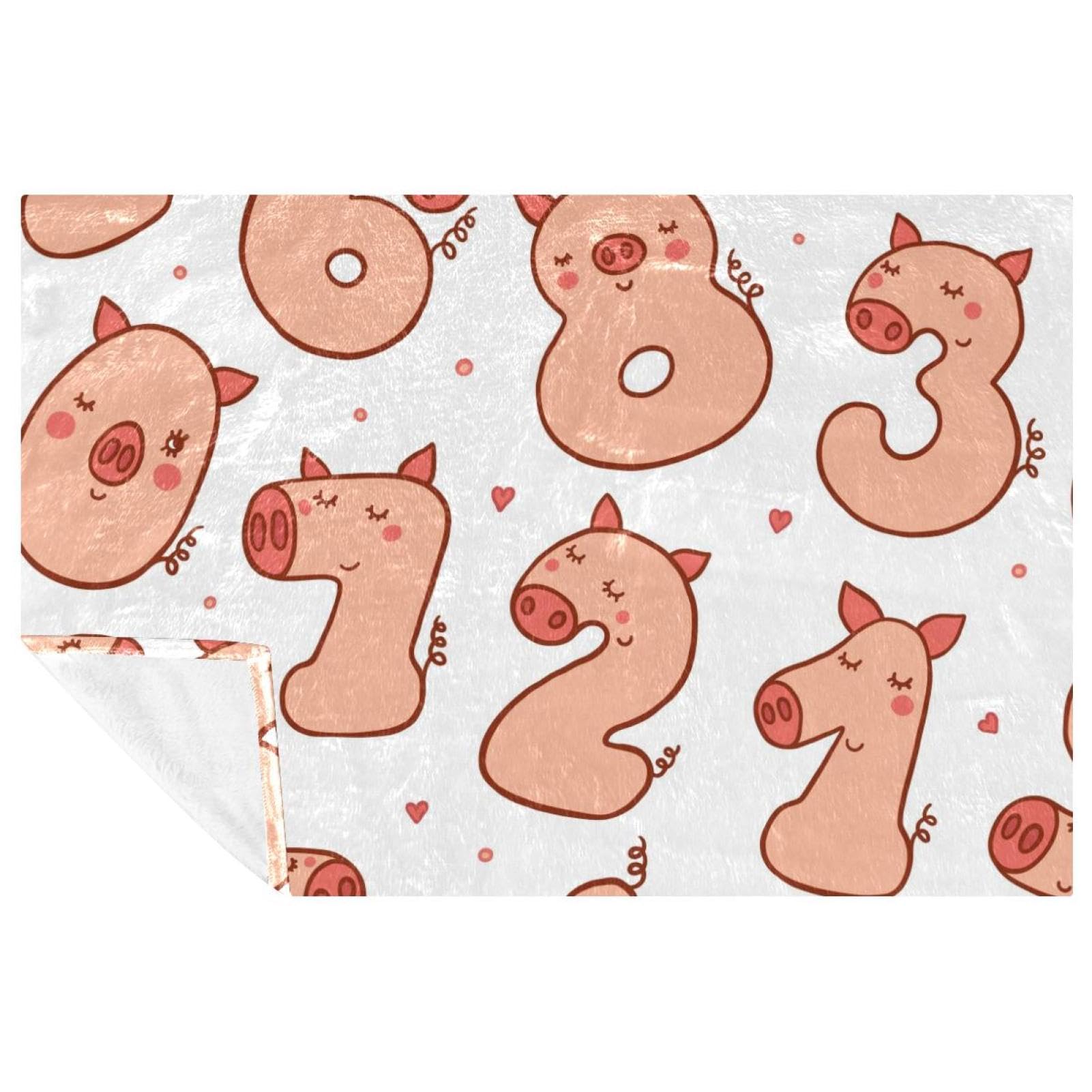 Plaid cochon couverture lit confortable 150x100 de dessin animé