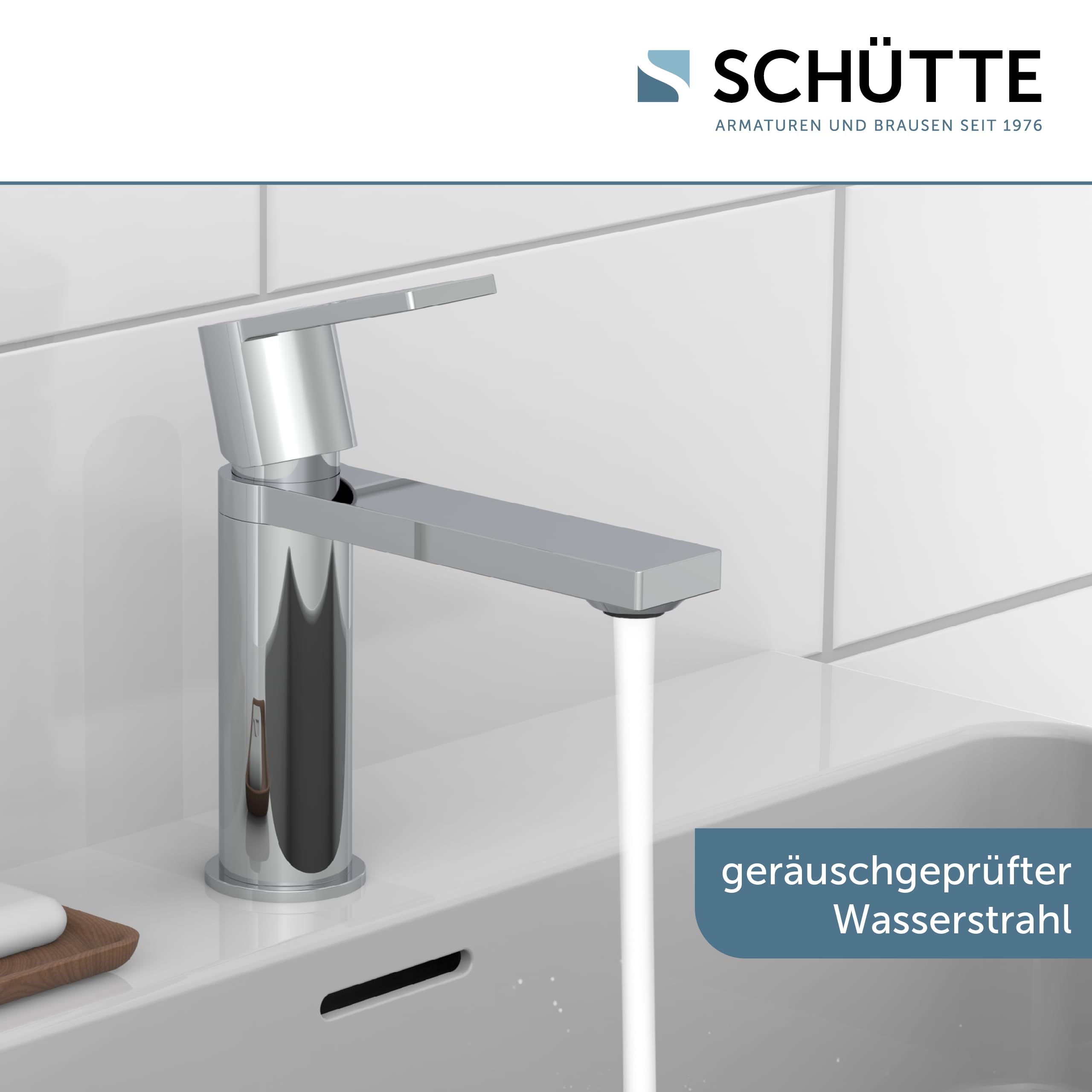 SCHÜTTE MANHATTAN 33010 - Grifo monomando para baño con tapón de desagüe (cromado)