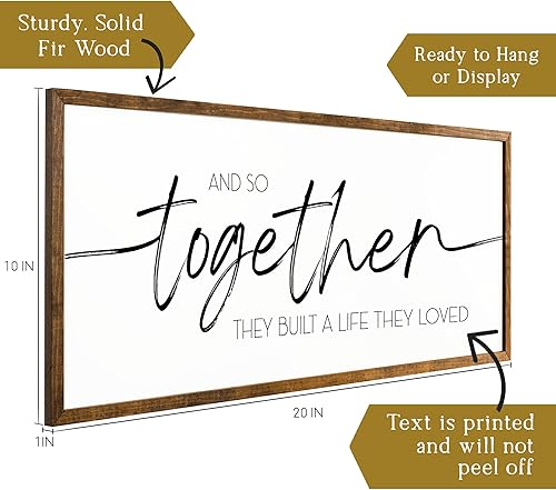 Miniatura 2 de 10x20 inches, And So Together They Built a Life They Loved  Above Bed Signs  Signs For Home  Signs For Bedroom  Bedroom Wall Decor  Signs For Above