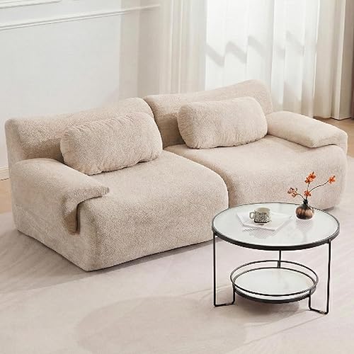 Miniatura 10 de Juego de sofás modulares sin hueso de 79.6 pulgadas para sala de estar, sofá modular en una caja, sofá moderno de espuma viscoelástica, sofás