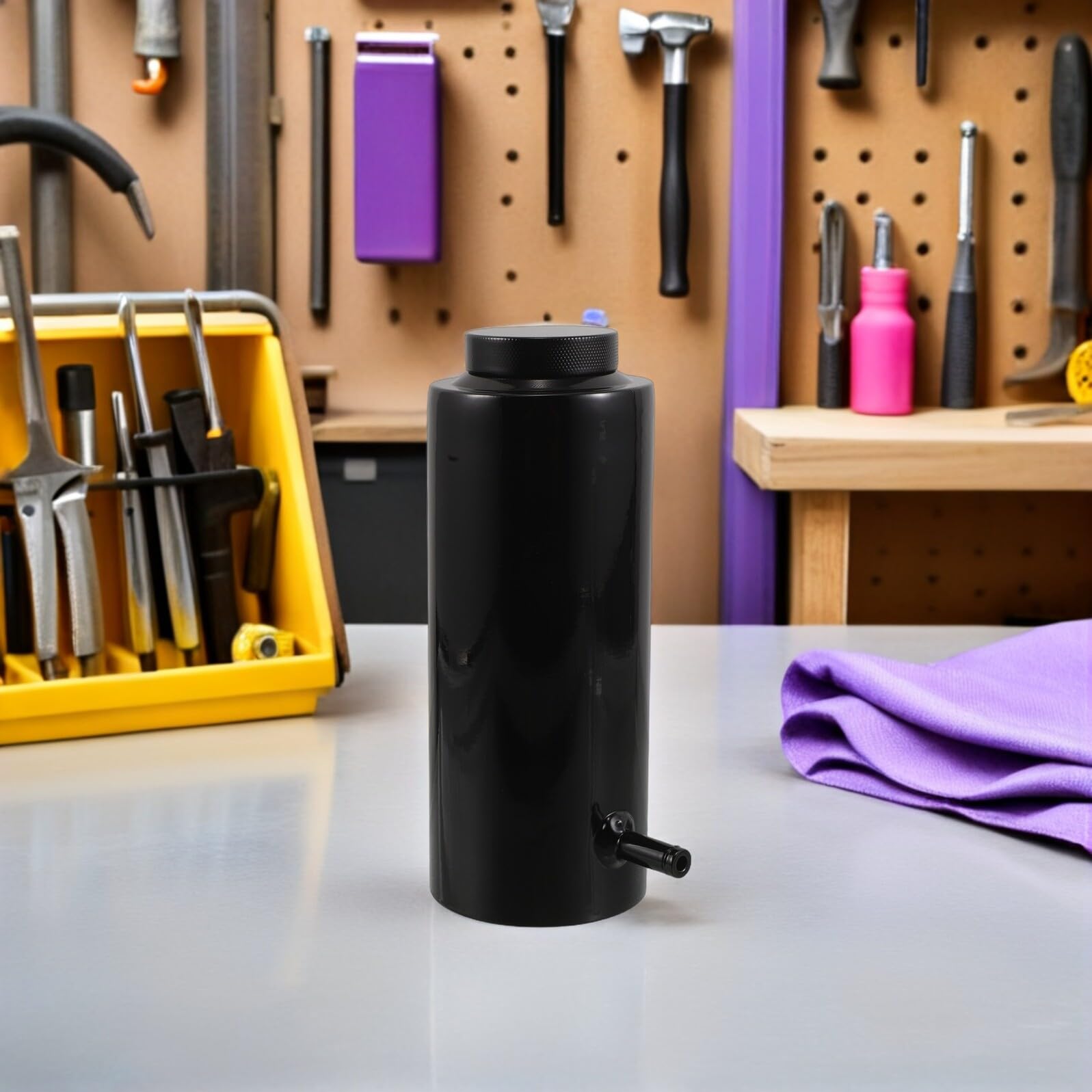 Zbiornik Przelewowy Chłodziwa z Aluminium Czarny Radiatorowy Zbiornik Wyrównawczy Do Samochodów Płyn Chłodzący Do Systemu Chłodzenia Pomocniczy Wody