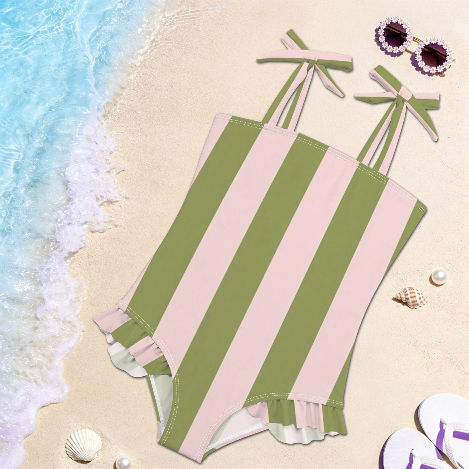 FRODOTGV Costume da bagno intero per ragazze, ad asciugatura rapida, costume da bagno da spiaggia per bambine