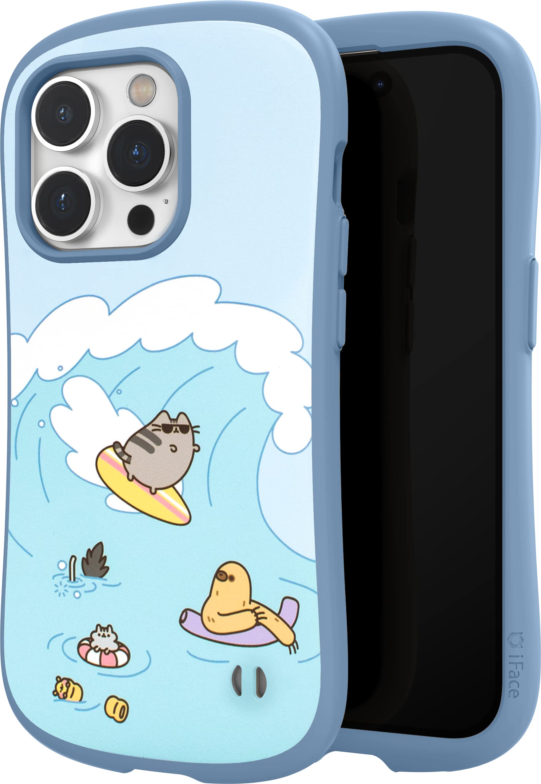 iFace Coque pour iPhone 14 Pro (6,1") Pusheen Première Classe Case - Mignon Antichoc Double Couche [Coque Rigide + Bumper] Coque de Protection pour Téléphone - Été