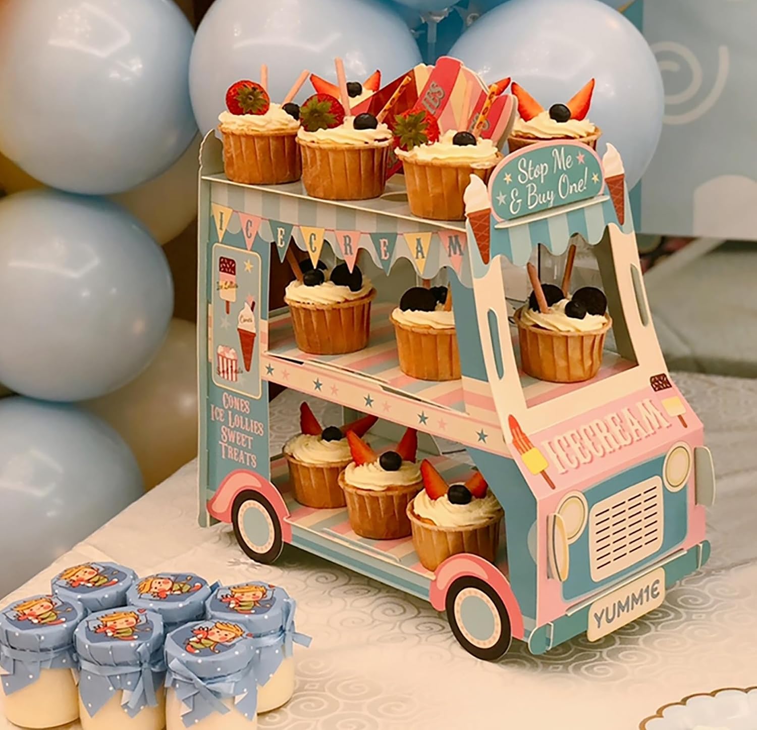 3 Tire Cupcake Stand Cake Stand Ice Cream Stand Children's Party Decoration Bread Station Cupcake Stand for Shop Cupcake Holder image 4