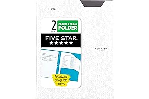 Vibrant 5-Star White Plastic 2-Pocket Folders, the Ideal Back-to-School Supply