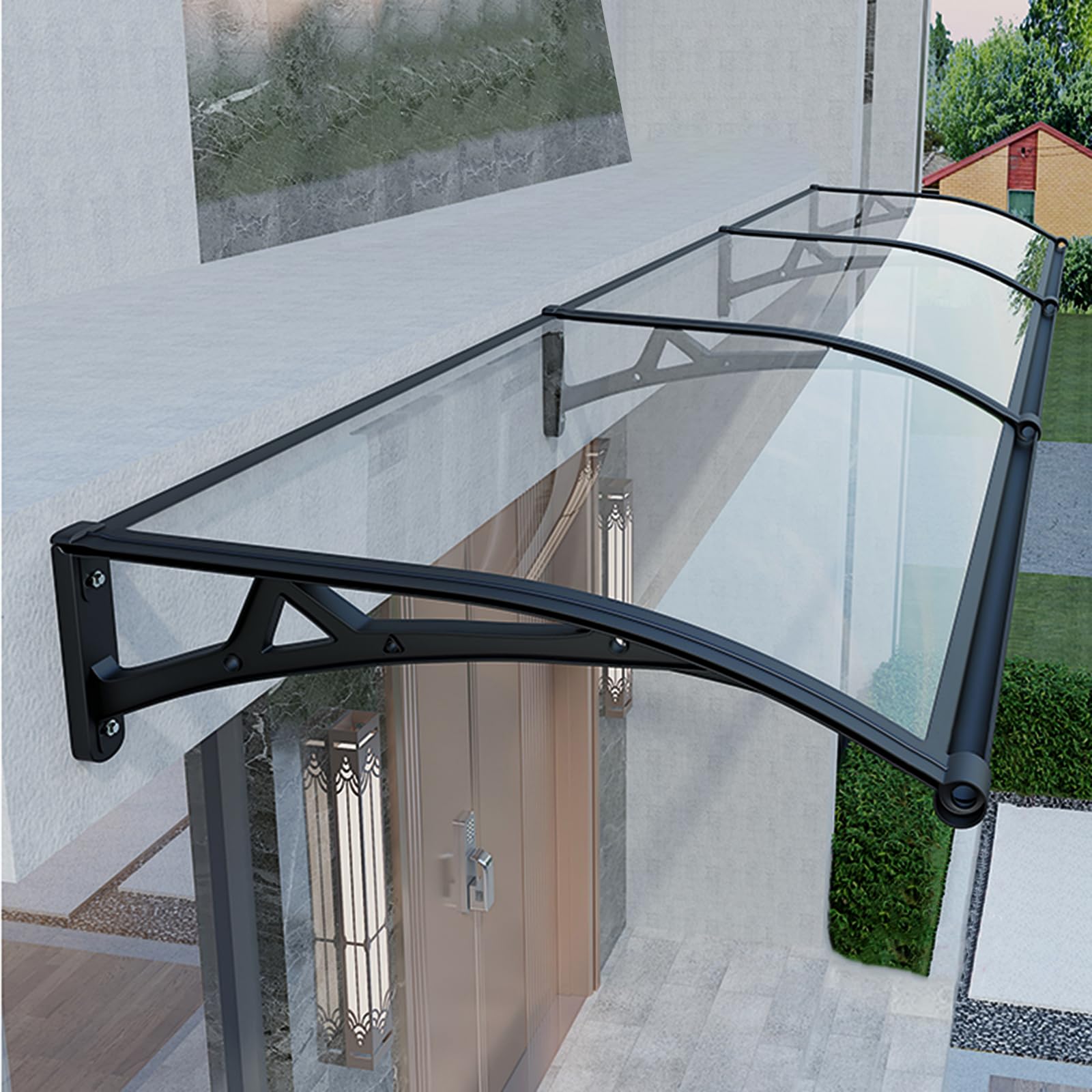 GJZQDKX Adjustable Exterior Window & Door Awnings - Weatherproof Rain & Snow Shelter Canopy for Patio & Porch -Outdoor Cover Protection