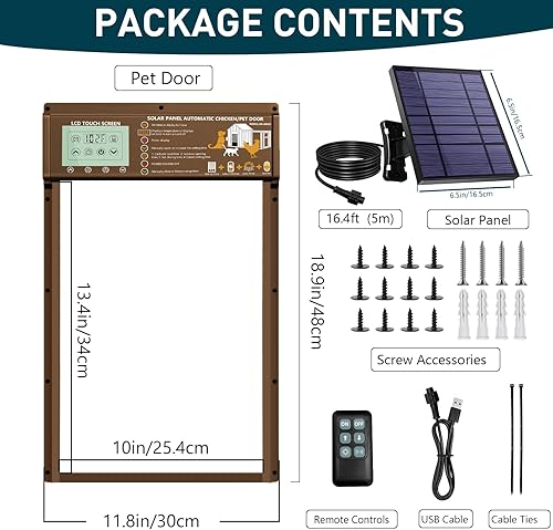 Miniatura 7 de Puerta solar automática para gatos, 5 modos inteligentes (radar, temporizador, sensor de luz, control remoto, manual), puerta de aluminio para