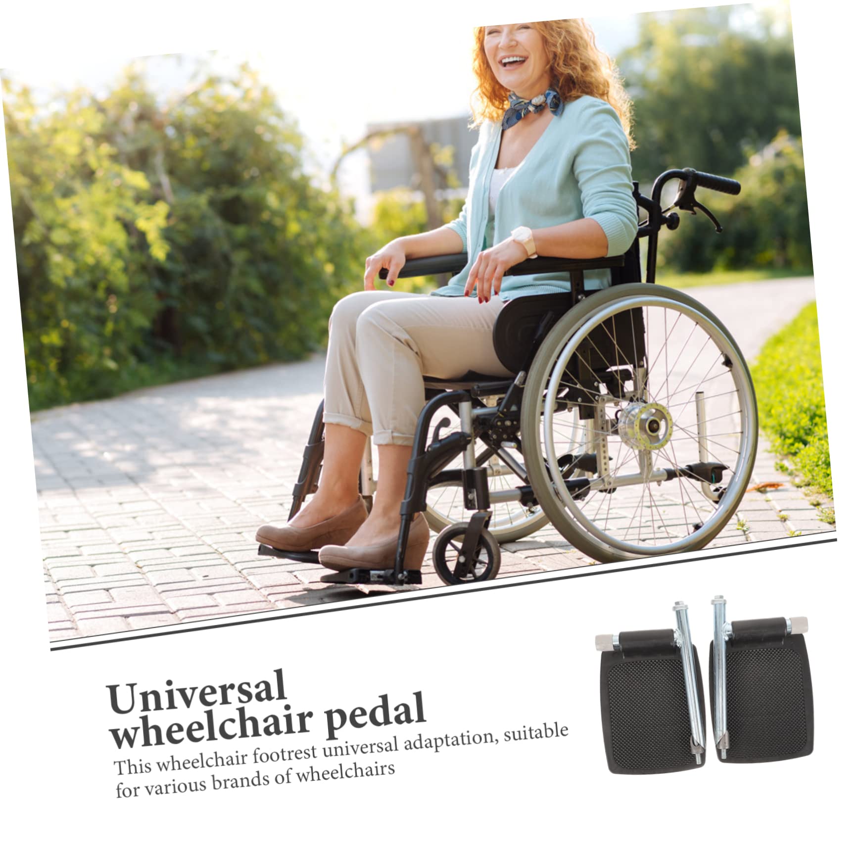 Beavorty Reposapiés para Silla de Ruedas con Poste, Pedal Antideslizante de Plástico, Adaptación y Soporte Estable para Personas Edades Color Aleatorio