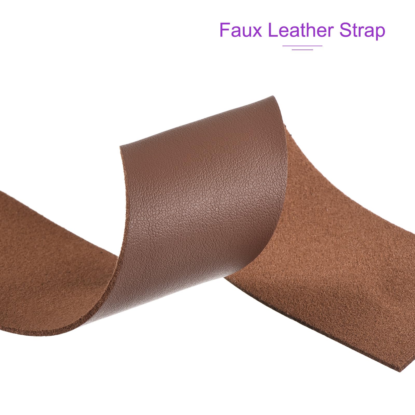 DMiotech Red Brown Faux Leather Strap 1.6 Inch Wide 39 Inch Long Flat Leather Belt Strip 1.3mm Thick Single Sided Cord for Arts Craft DIY Traction Ropes - Image 4