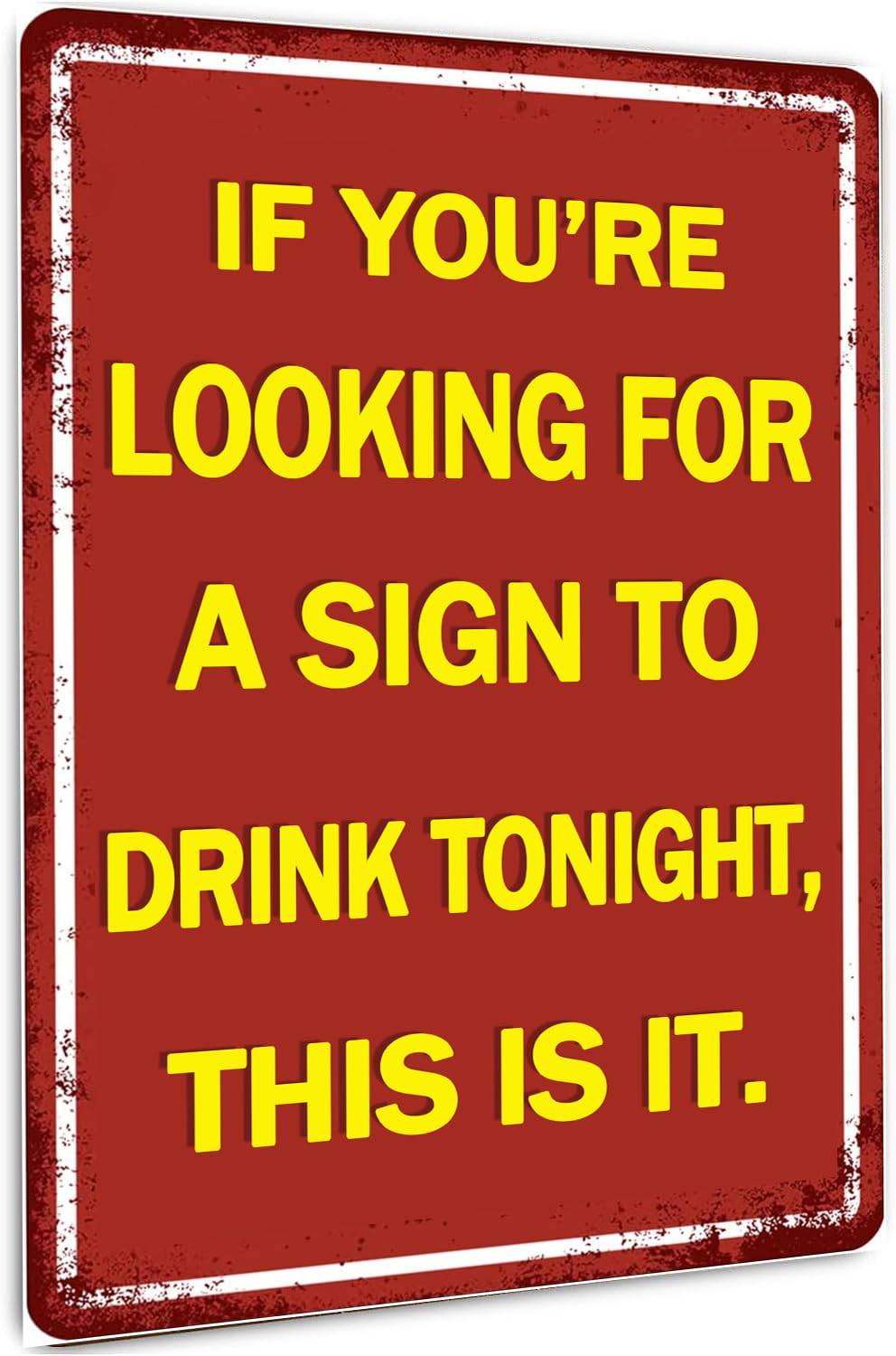 Funny Bar Tin Sign - Wall Decor for Man Cave or Home Bar - 8x12 In