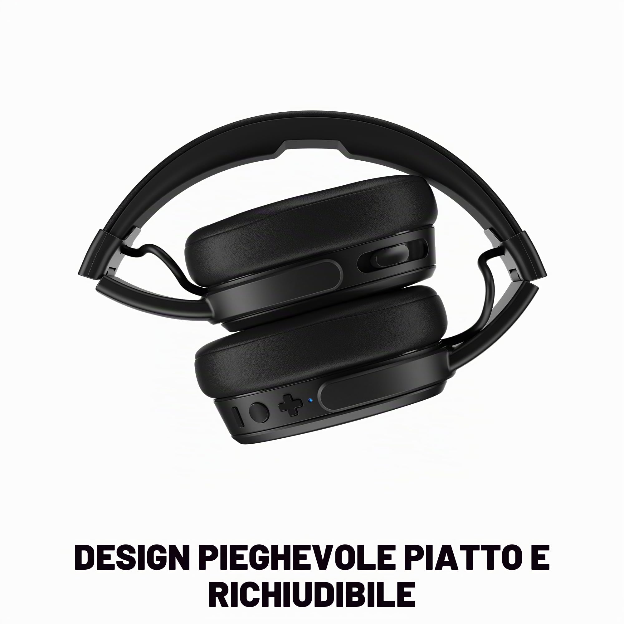 Skullcandy Crusher Bluetooth Wireless Over-Ear Cuffie con Microfono Integrato, Isolamento Acustico, Memory Foam, Stereo Haptic Bass Regolabile e Coinvolgente, Ricarica Rapida, 40h Autonomia, Nero
