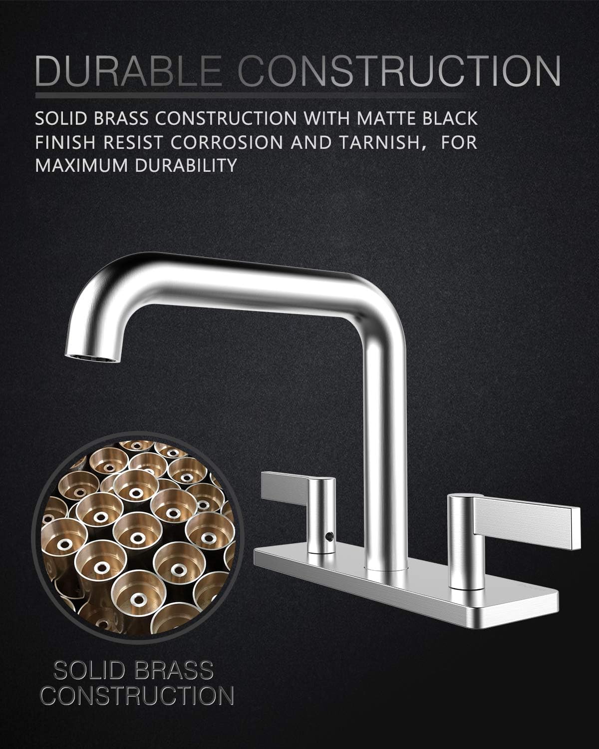 Gеt Pорulаr оƒƒеr Brass Bathroom Faucet, Indare Brushed Nickel Centerset Faucet for Bathroom Sink with Supply Lines and Pop-Up Drain with Overflow, 110102-BN