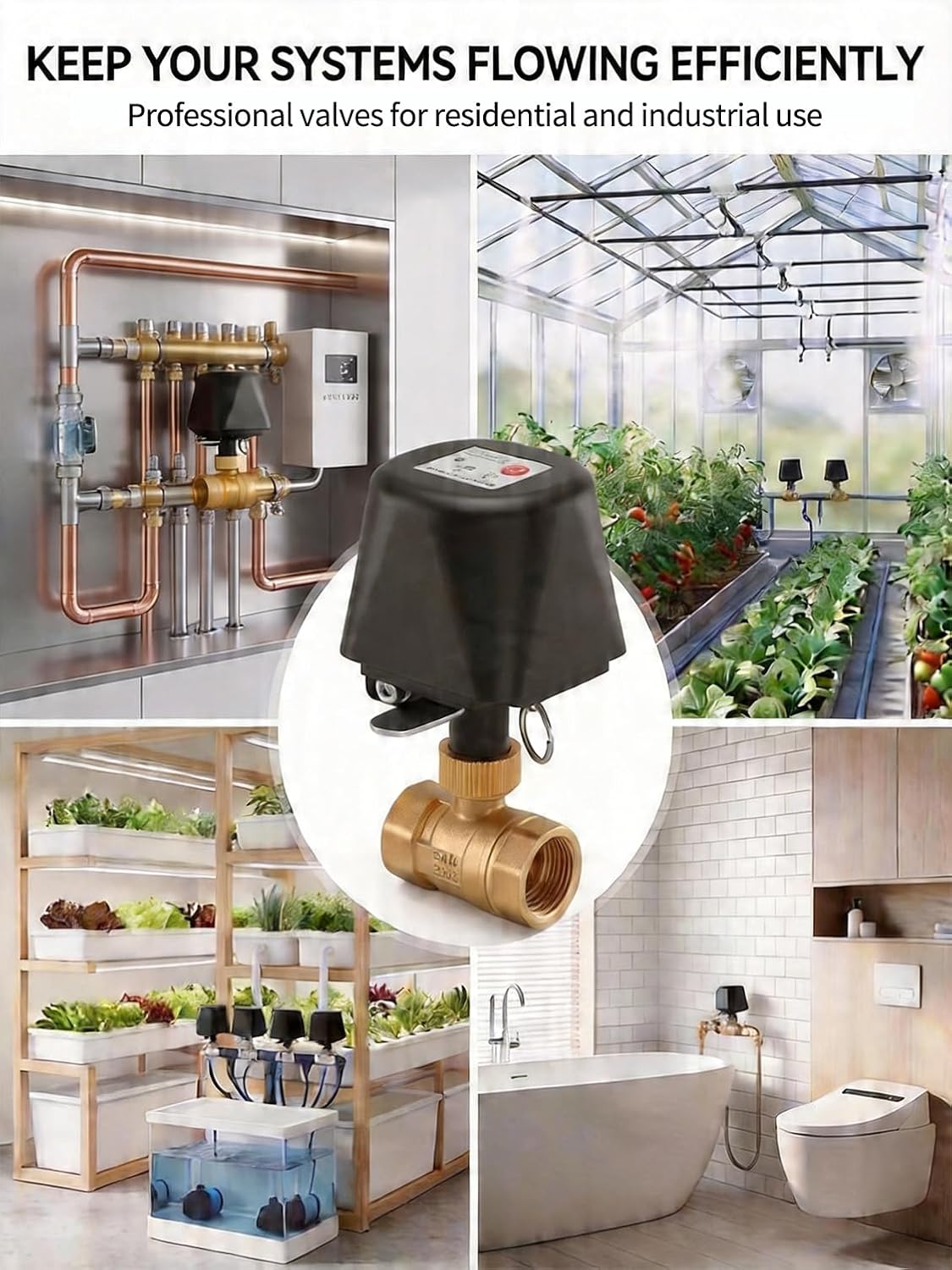 Smart WiFi Water Valve, Brass Motorized Ball Valve with Timer & App Remote Control, Alexa/Google Home Compatible, Ideal for Garden Sprinkler, Pool Filling, Greenhouse & Hydroponics, 1" G-Thread