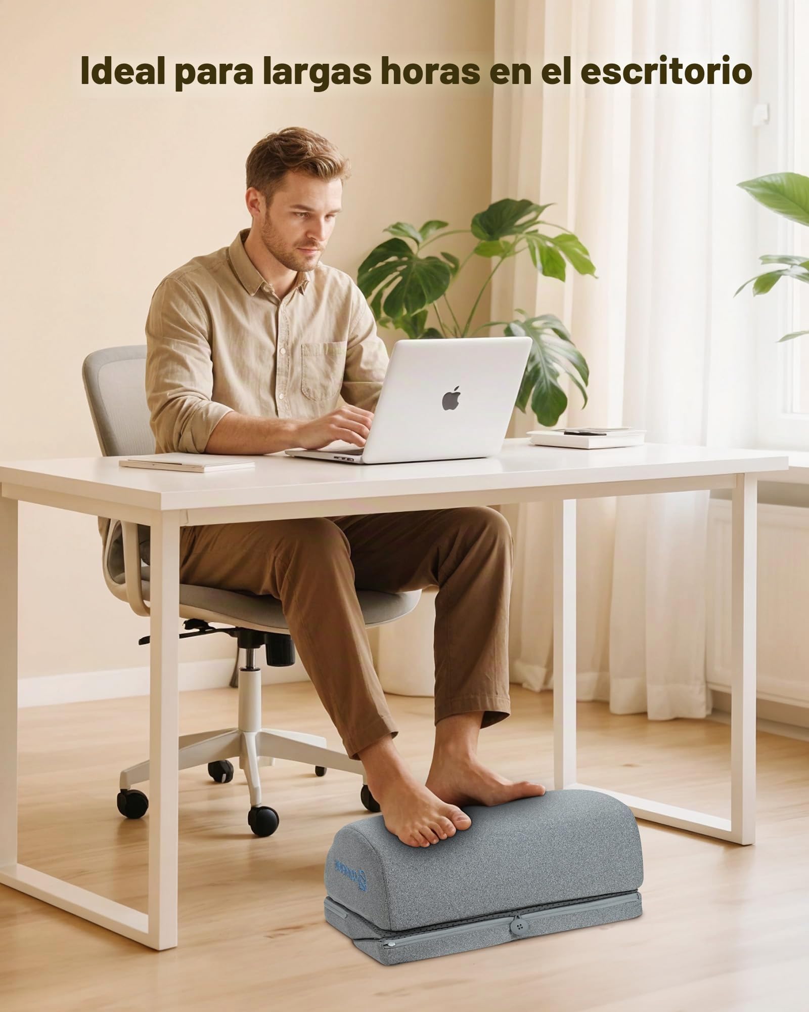 COMFIER Escritorio con Reposapiés con Calefacción y Vibración, Masajeador de Pies Ajustable en 3 Alturas, Función Ergonómica de Calor y Masaje para Oficina, Silla Gaming y Oficina en Casa