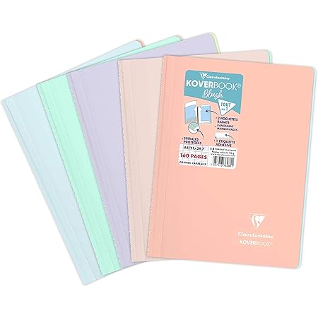 Clairefontaine c Un Cahier A Spirale Koverbook Blush 21x29 7 Cm 160 Pages Grands Carreaux Papier Blanc 90 G Couverture Polypro Opaque Couleur Aleatoire Amazon Fr Fournitures De Bureau