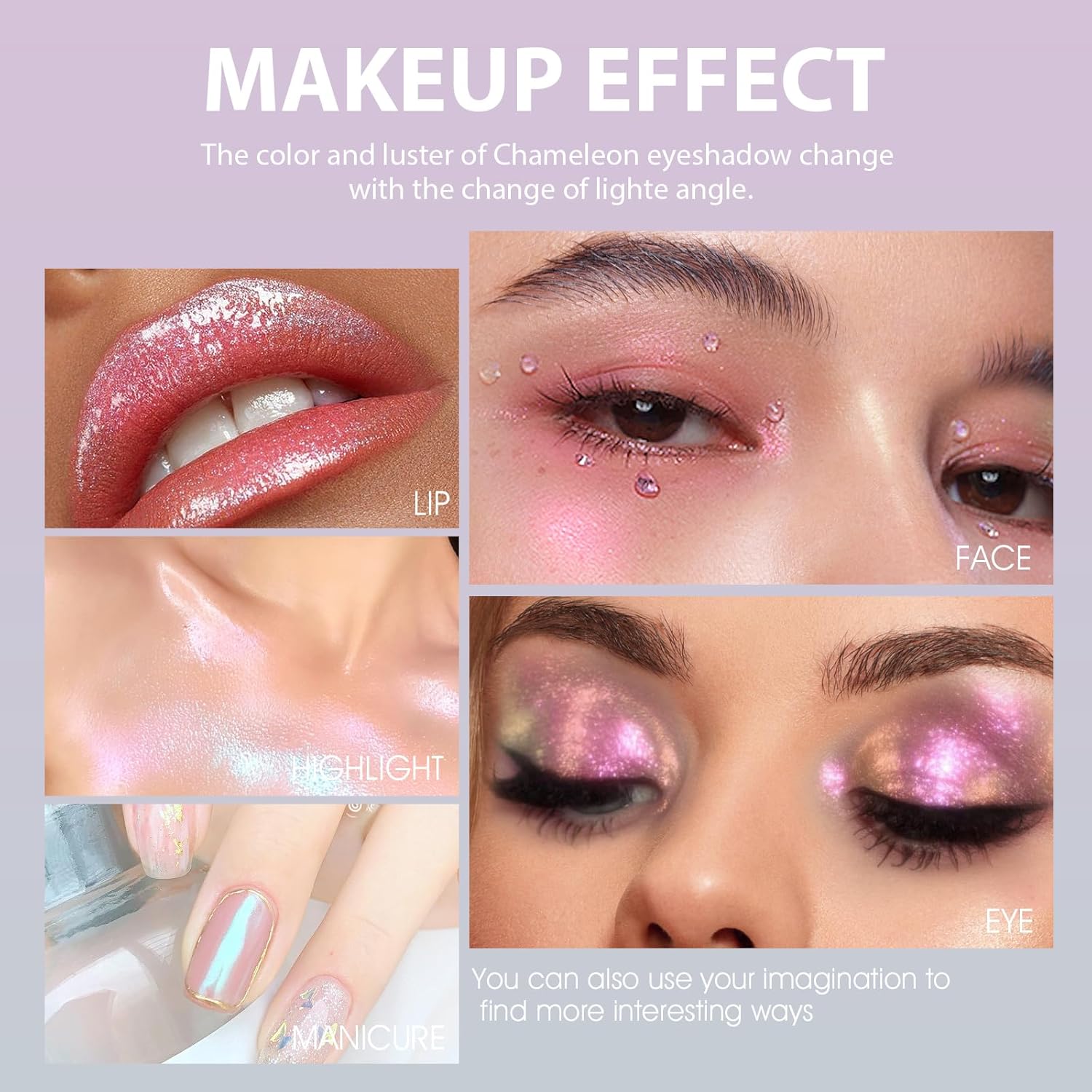 Jolilab Metallic Liquid Chameleon Eyeshadow, Multi-Dimensional Eye Looks, Long-lasting Holographic Glitter Multichrome Eyeshadows Makeup (#002+006+013) - Image 4