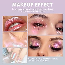 Jolilab Metallic Liquid Chameleon Eyeshadow, Multi-Dimensional Eye Looks, Long-lasting Holographic Glitter Multichrome Eyeshadows Makeup (002+006+013)