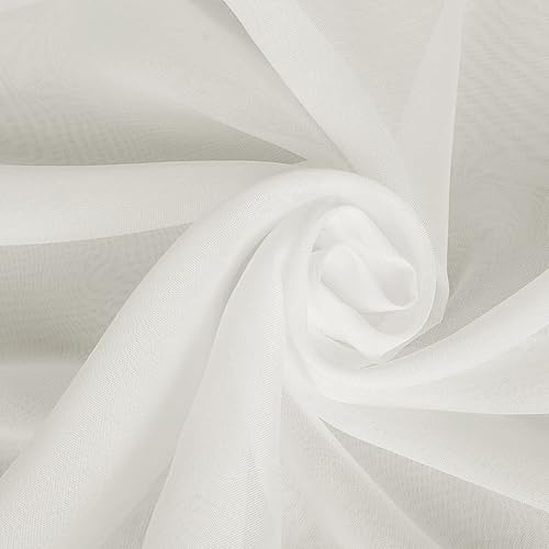 Miniatura 6 de BUHUA Cortinas traslúcidas blancas de 84 pulgadas de largo con bolsillo para barra, paneles de gasa de 55 x 84 pulgadas de largo para cocina,