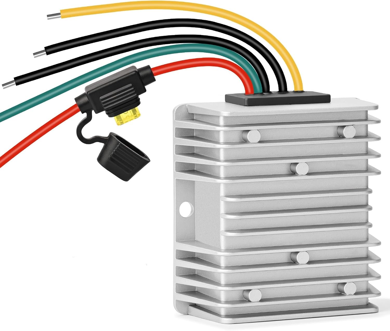 Acc Control DC 24V 48V 36V to 12V 20A 240W Step Down Converter Golf Cart Voltage Regulator Reducer Volt Waterproof Buck Transformer 5 Wire with Fuse