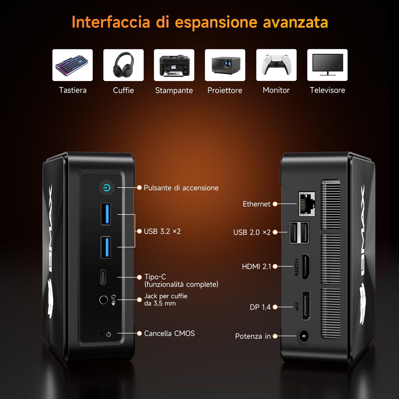 BMAX B7Apro Mini PC AMD Ryzen 5 7430U(6C/12T,Fino a 4.3 GHz), Mini Desktop Computer, 16GB DDR4 RAM 512GB NVMe SSD, Win 11 Pro, 4K@60Hz Triplo Display/WiFi 6/BT5.2 Micro Gaming PC, Per Ufficio, Studio