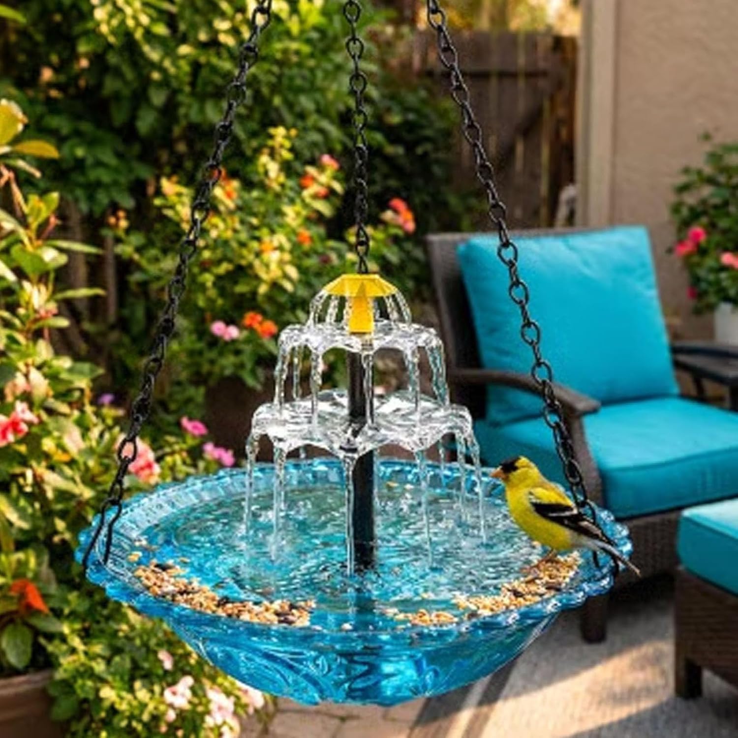 Solar Water Fountain for Bird Bath,Backyard Solar Cascade Birdbath | Decorative Bird Bath Water Fountain,for Garden Backyard Deck Patio Balcony Lawn
