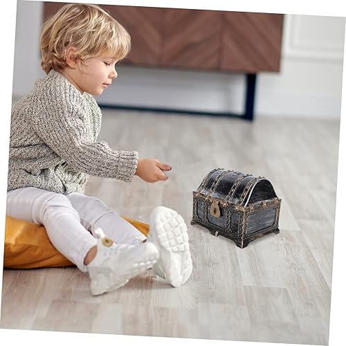 Miniatura 4 de Cabilock Cofre de gemas piratas, 3 piezas de cofre del tesoro pirata, juguete de maquillaje, adornos de juguetes para tesoros transparentes de