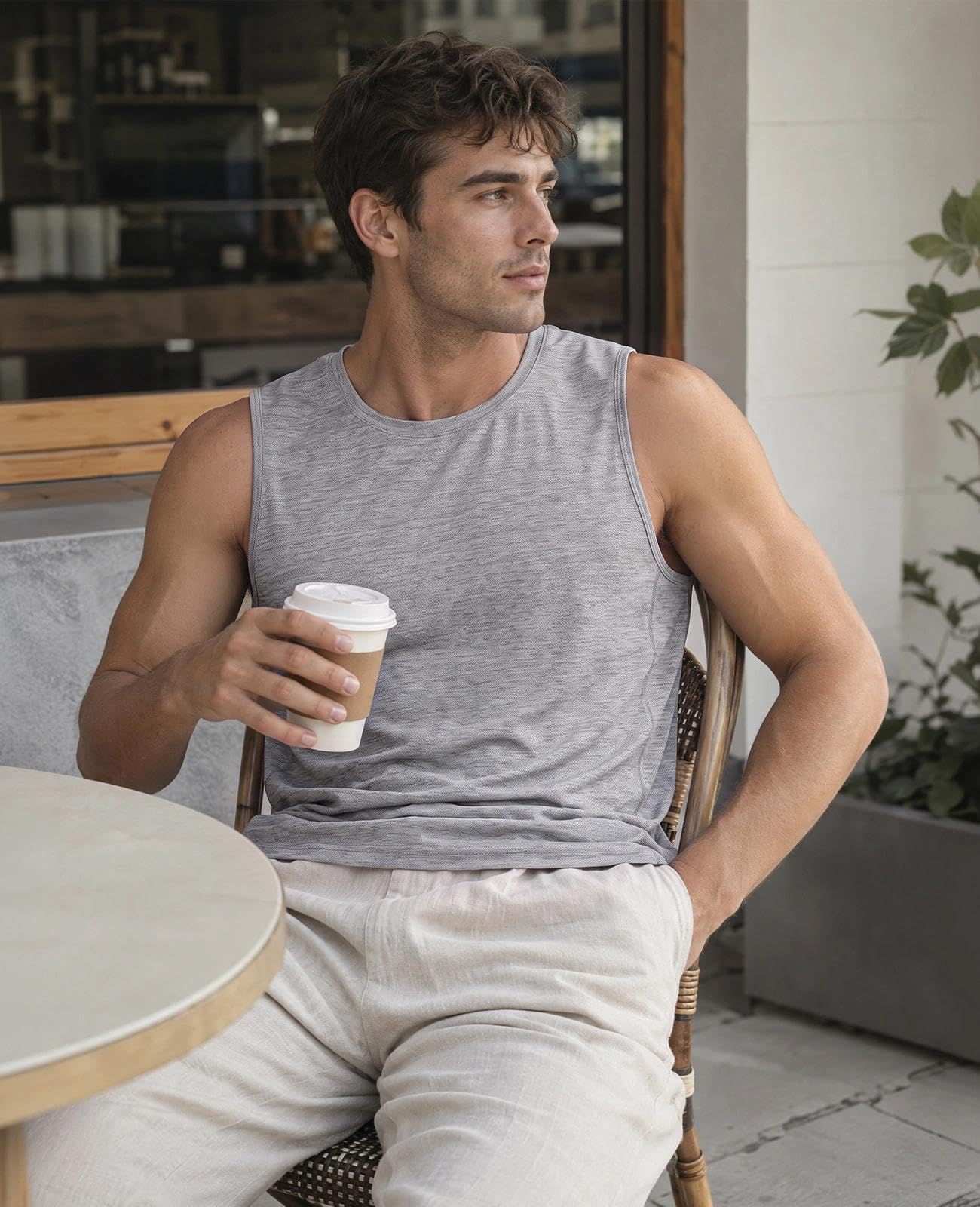 MIER Canotta da uomo senza maniche Dry Fit Training Muscle Tee Shirt per corsa, atletica, palestra, allenamento sportivo, traspirante