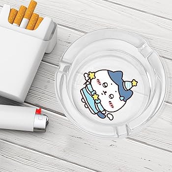 Amazon.co.jp: 灰皿 ガラス ちいかわ ハチワレ 大容量 卓上灰皿 タバコ