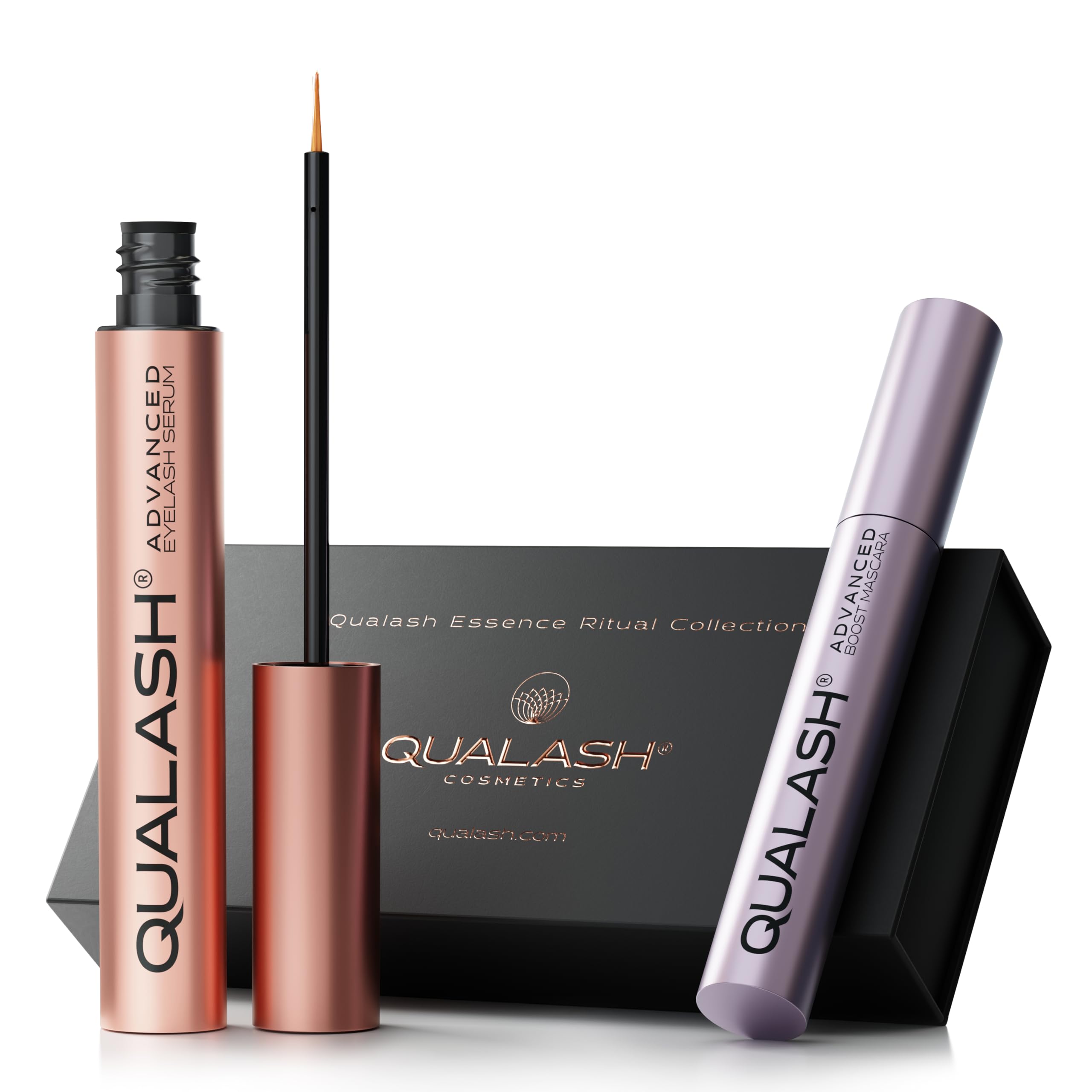 Mascara Waterproof Black & Eyelash Serum – Extra Long Eyelashes – Wegański zestaw 2 w 1 do wzrostu i objętości