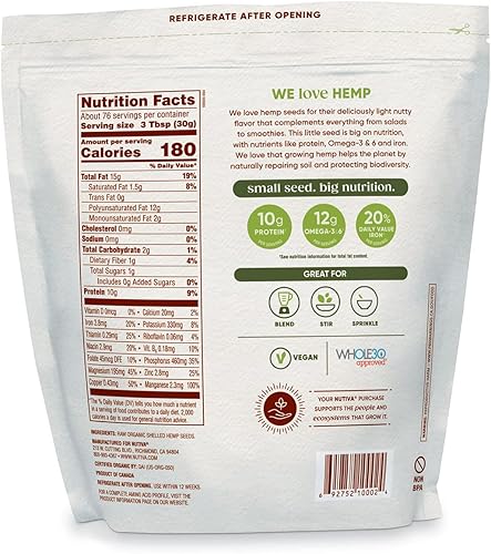 Miniatura 6 de Nutiva - Semilla de cáñamo con revestimiento orgánico