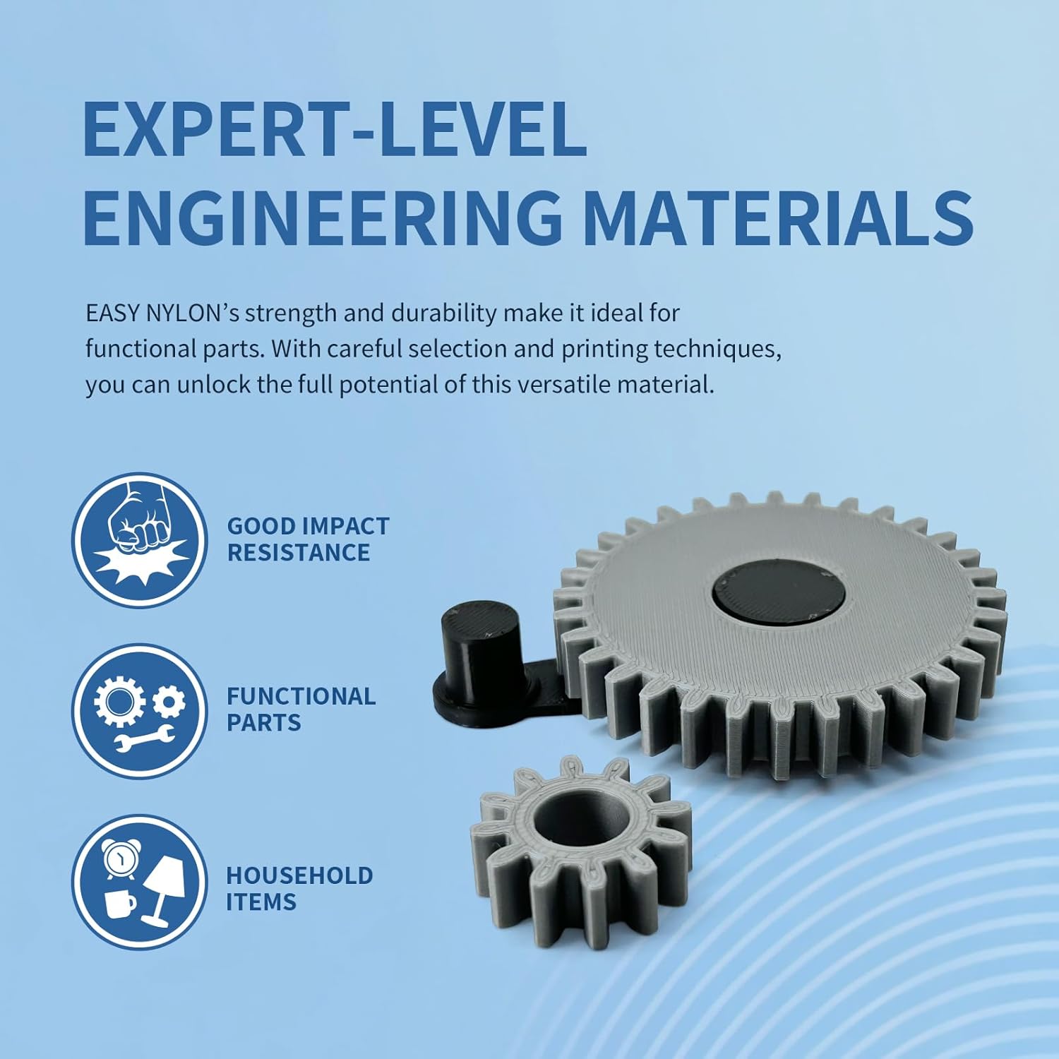 OVERTURE Nylon Filament 1.75mm 3D Printer Filament, Polyamide (PA) 1kg Spool (2.2lbs), Dimensional Accuracy +/- 0.02 mm, Fit Most FDM Printer (Black) - Image 6