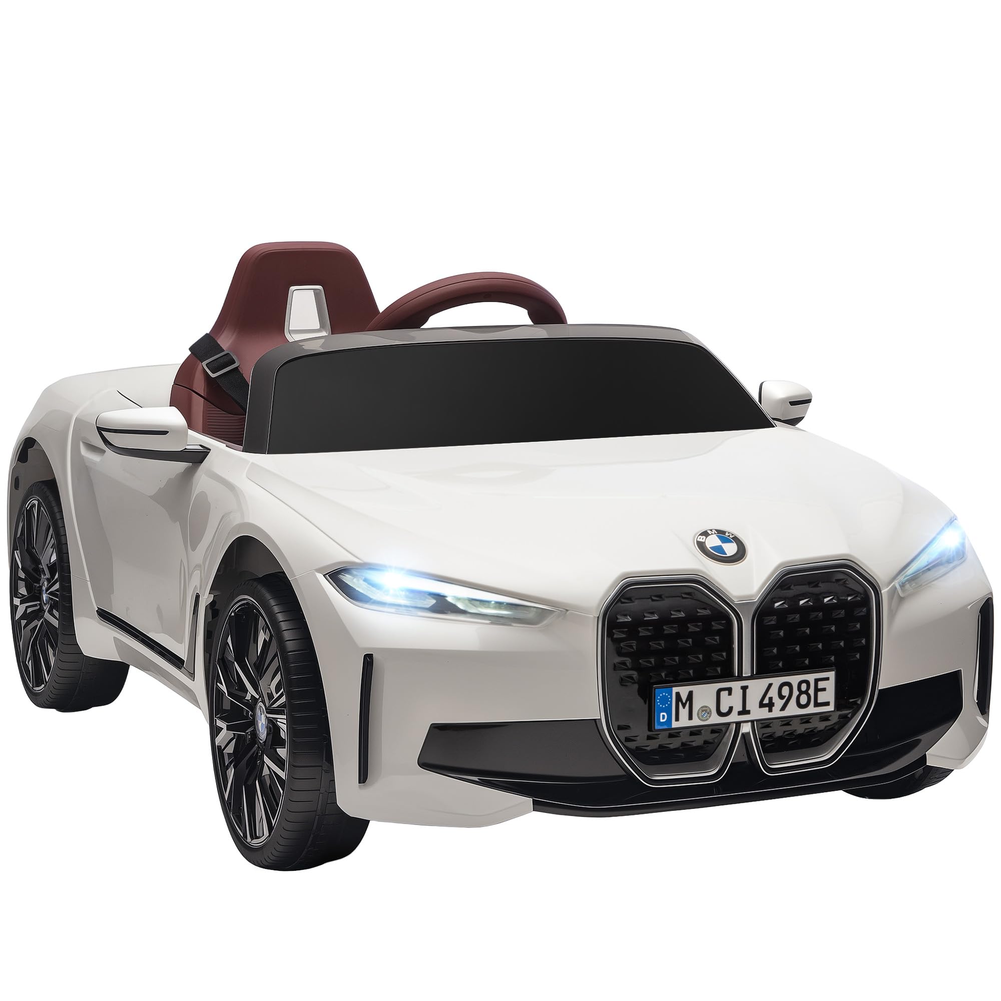 HOMCOM BMW i4 Licensed 12V Kids Electric Ride-On Car - White