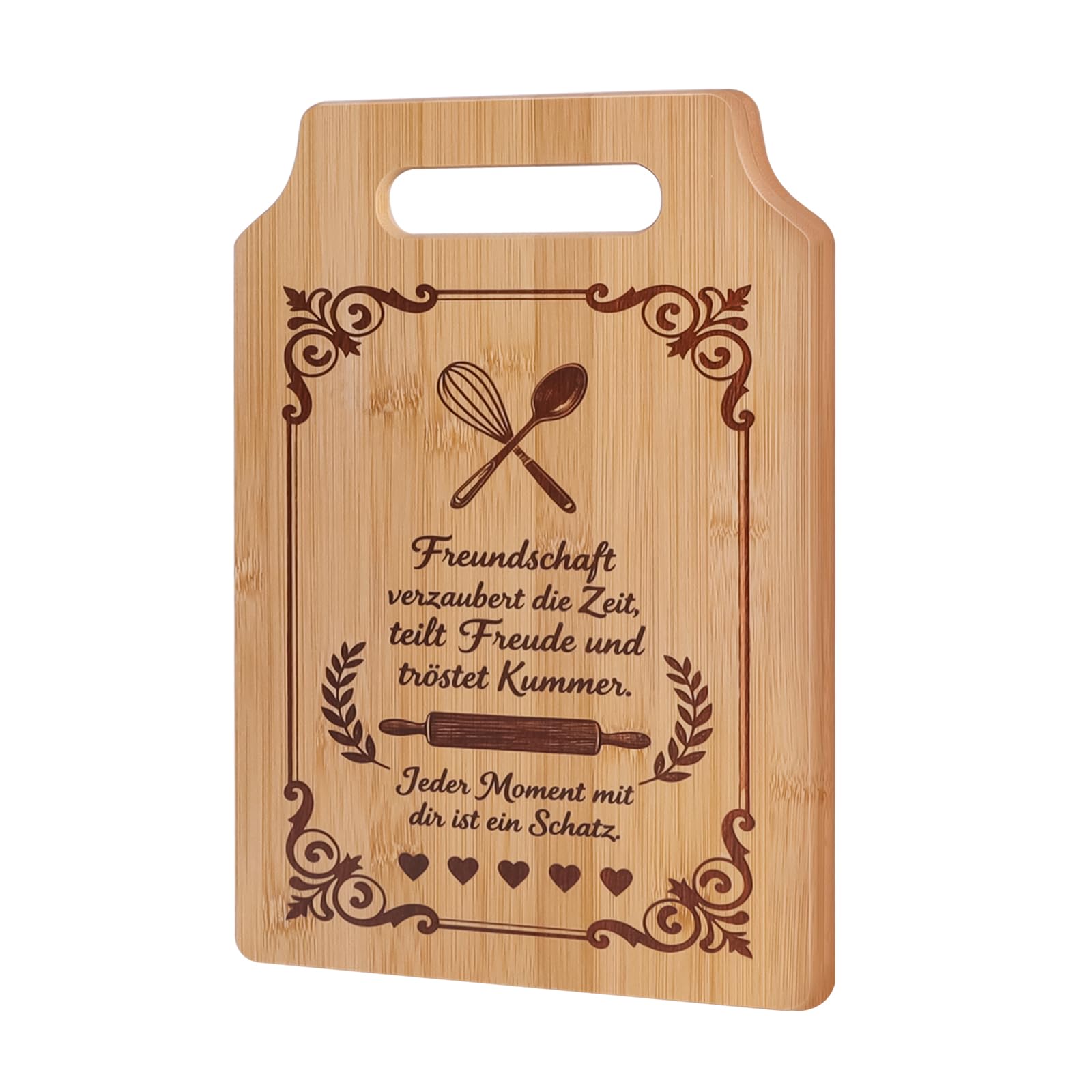 Beste Freundin Geschenke, Bambus Schneidebrett mit Gravur -