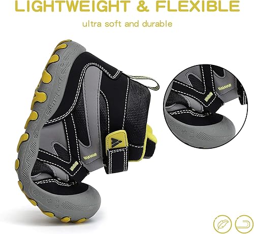 Miniatura 5 de Mishansha Botas de senderismo unisex para niños, antigolpes y antideslizantes, para uso al aire libre