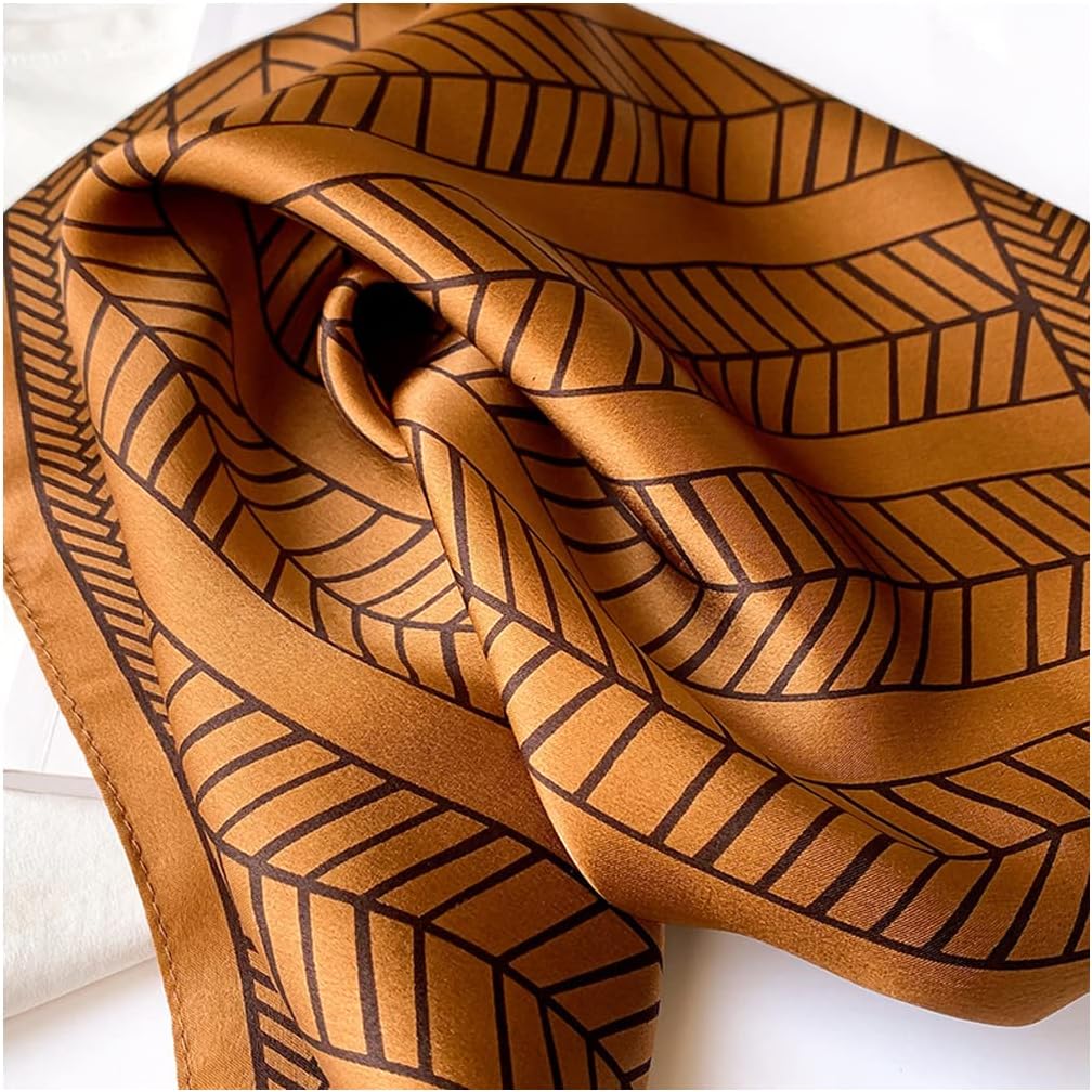Aufeel 100% Real Mulberry Silk Women Small Square Neck Scarfs 21" Lightweight Headscarf Printed Neckerchief Gift Packed - Image 4