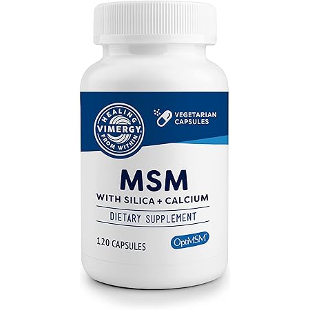 Vimergy MSM 500MG Capsules, – MSM With Calcium And Silica Vegan Capsule Made With No Gelling Agents Non Gmo Gluten Free No Gelatin And Kosher 120 Count