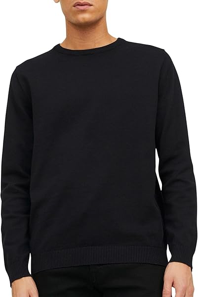 JACK & JONES Jjebasic Knit Crew Neck Pullover Zwart
