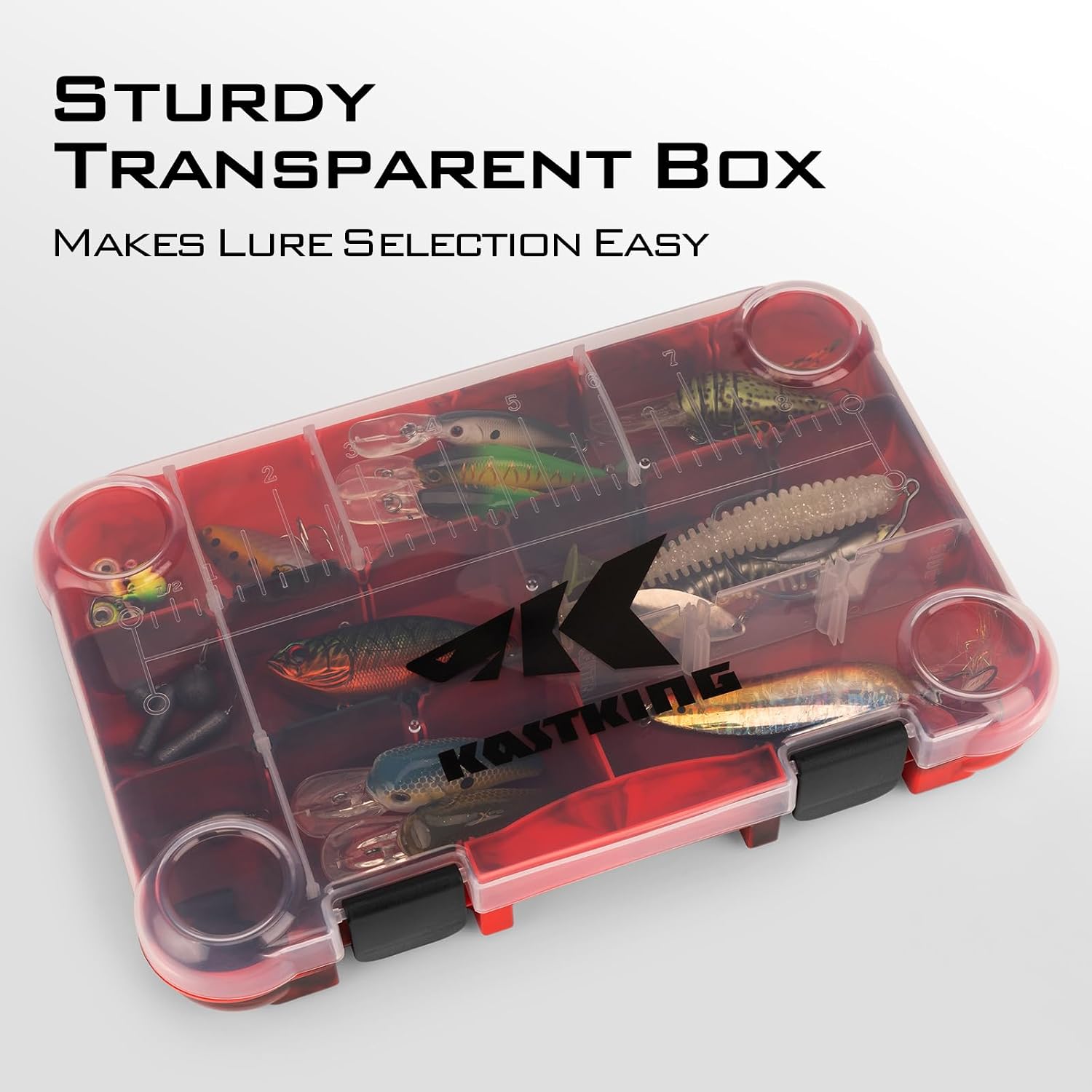 KastKing Tackle Boxes, Plastic Box, Plastic Storage Organizer Box with Removable Dividers - Fishing Tackle Storage - Box Organizer - 2 Packs /4 Packs Tackle Trays - Parts Box